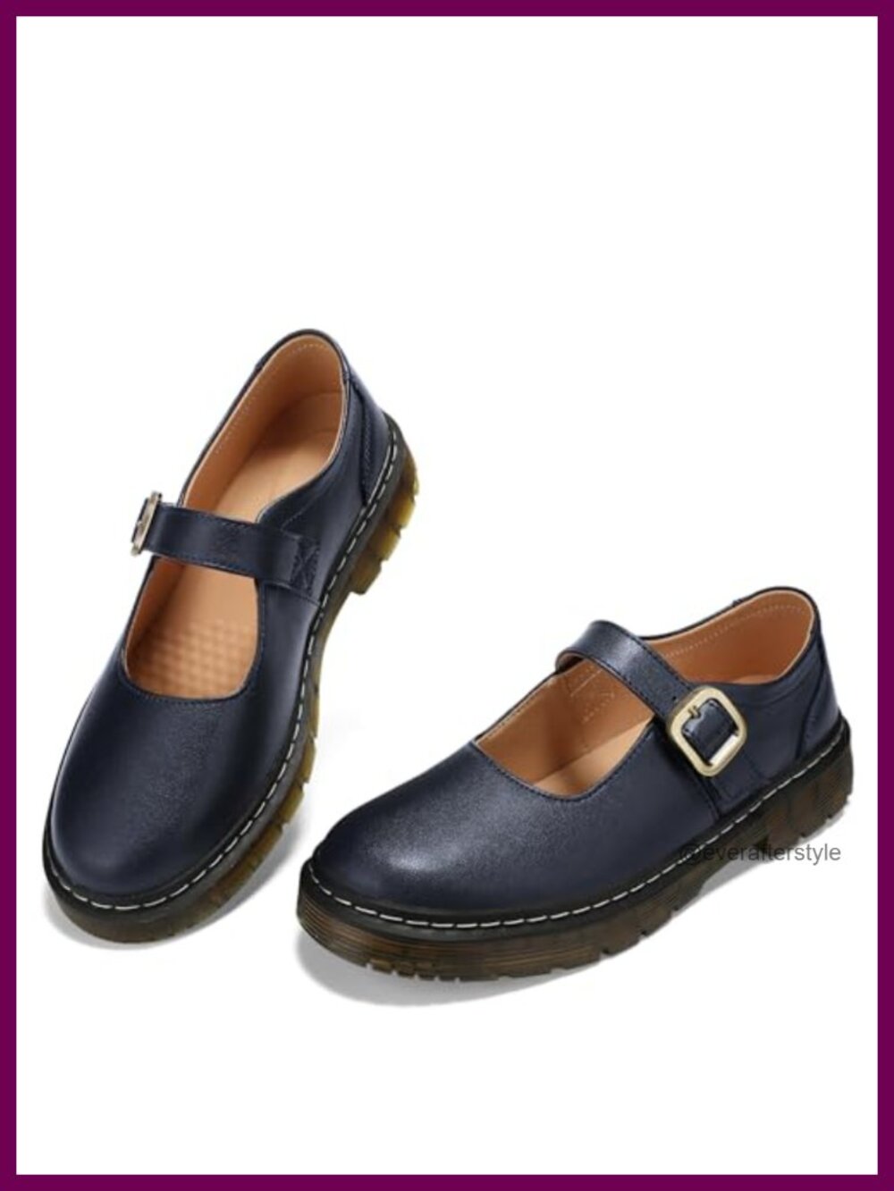 Mary Jane Flats Vegan Leather Memory Foam Comfort Slip-On Shoes